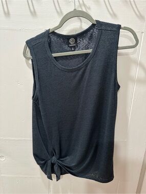 Bobeau deep teal Knot-Front Sleeveless Top
